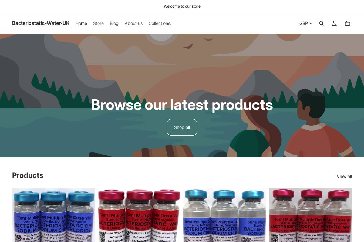 Bacteriostatic Water-uk homepage screenshot