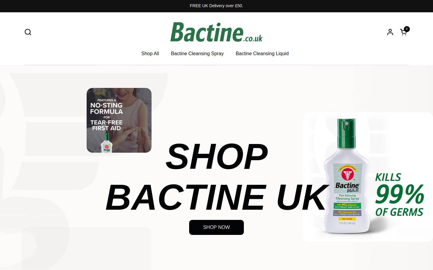 bactine.fr homepage screenshot