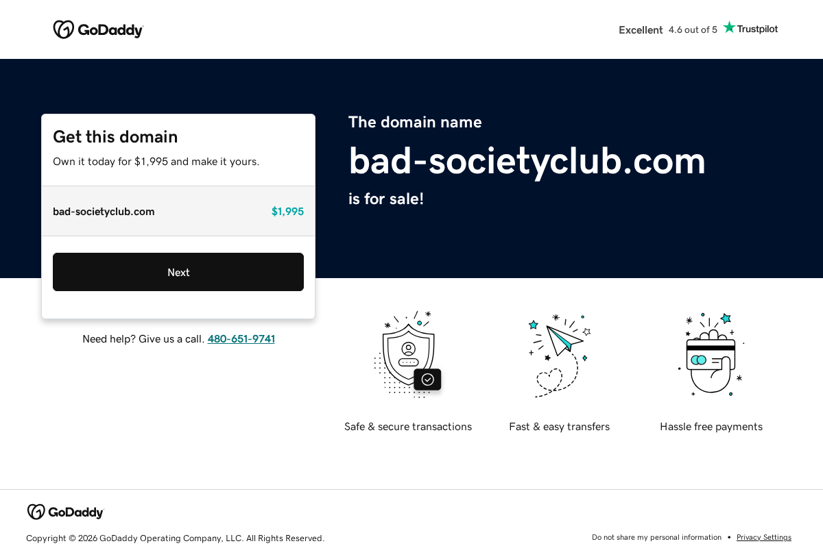bad-societyclub.com homepage screenshot