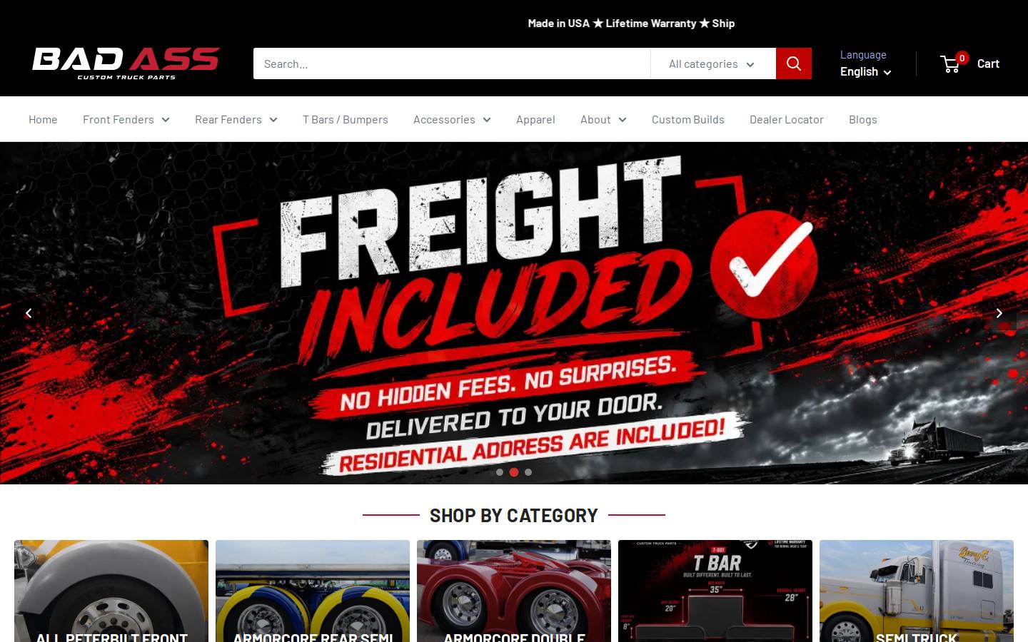 badasscustomtruckparts.com homepage screenshot