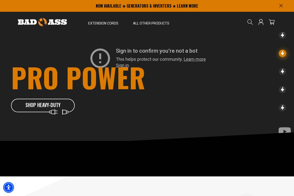 badassextensioncords.com homepage screenshot