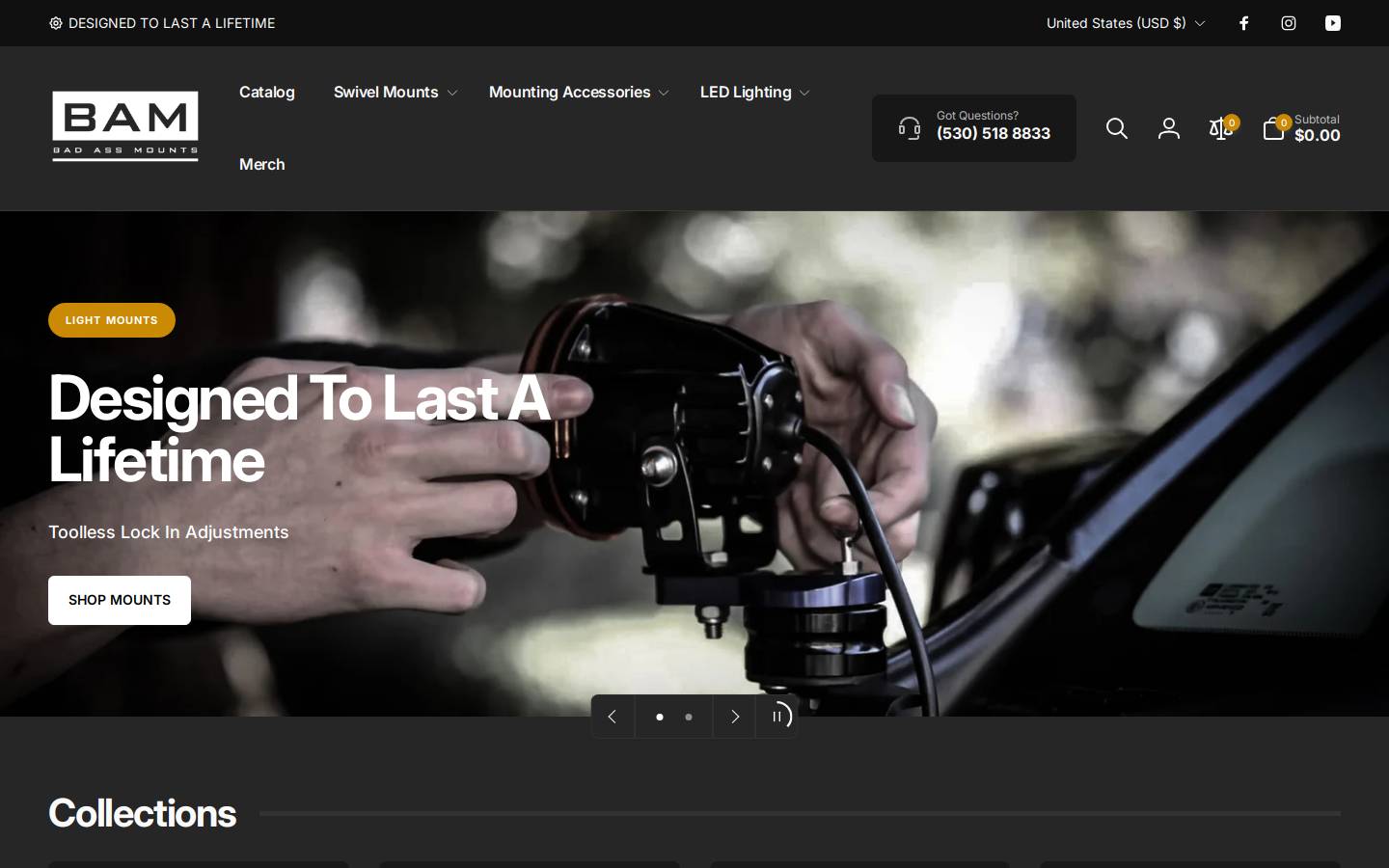 badassmounts.com homepage screenshot
