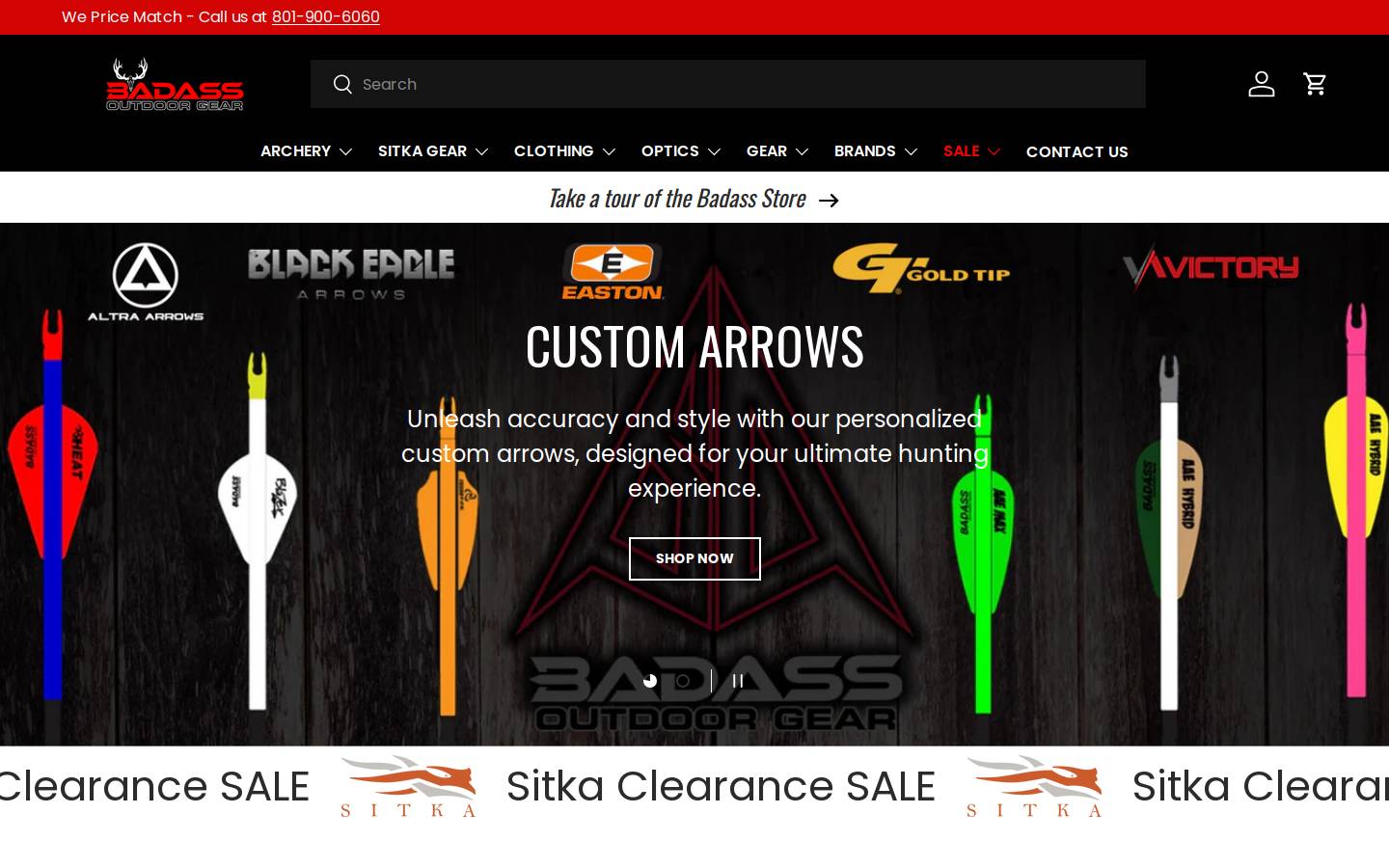 badassoutdoorgear.com homepage screenshot