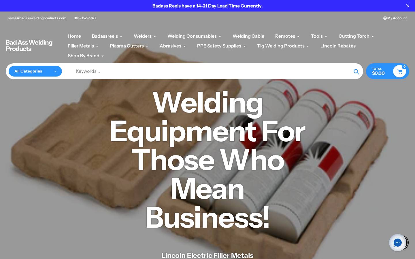 badassweldingproducts.com homepage screenshot