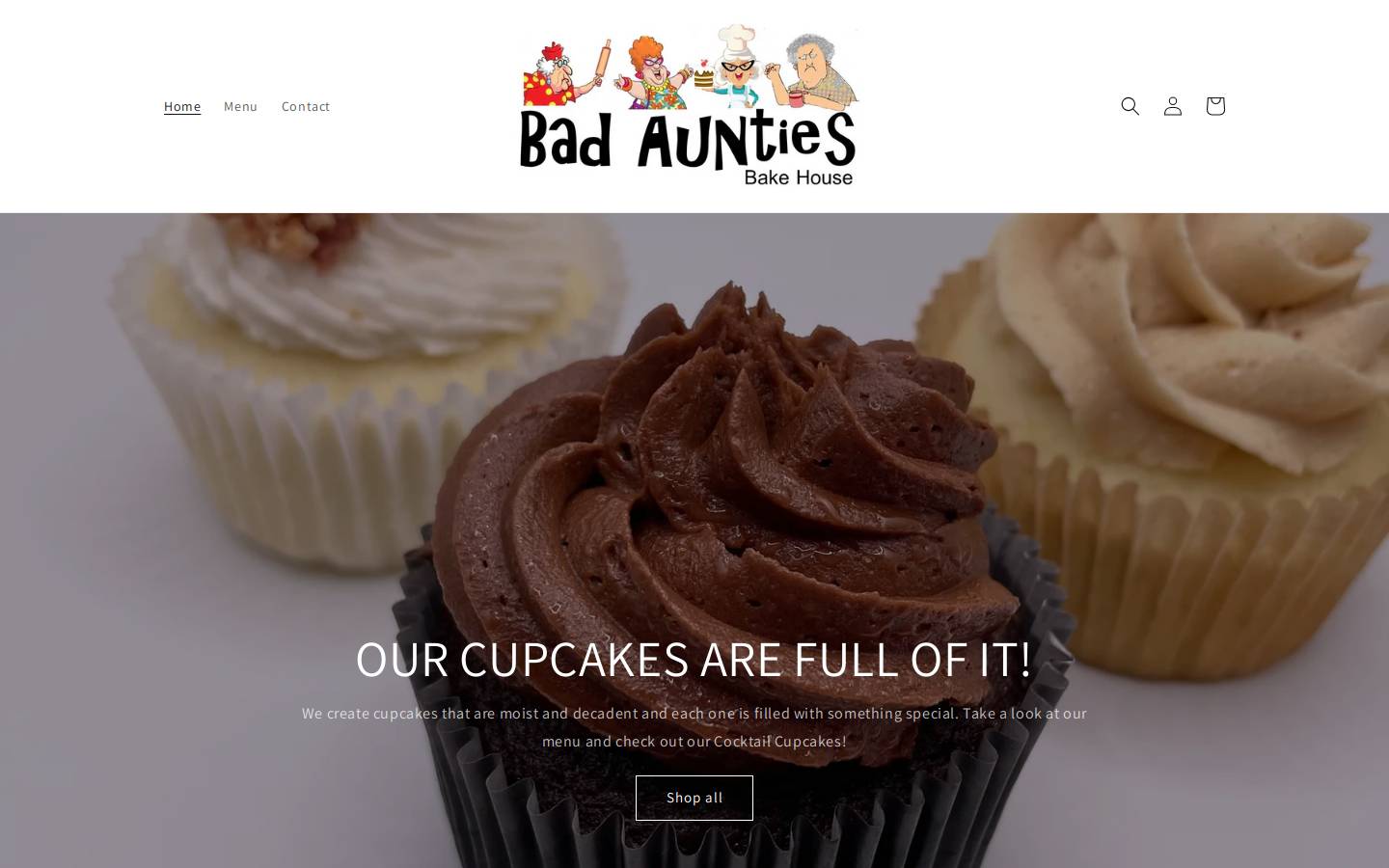 badauntiesbakehouse.com homepage screenshot