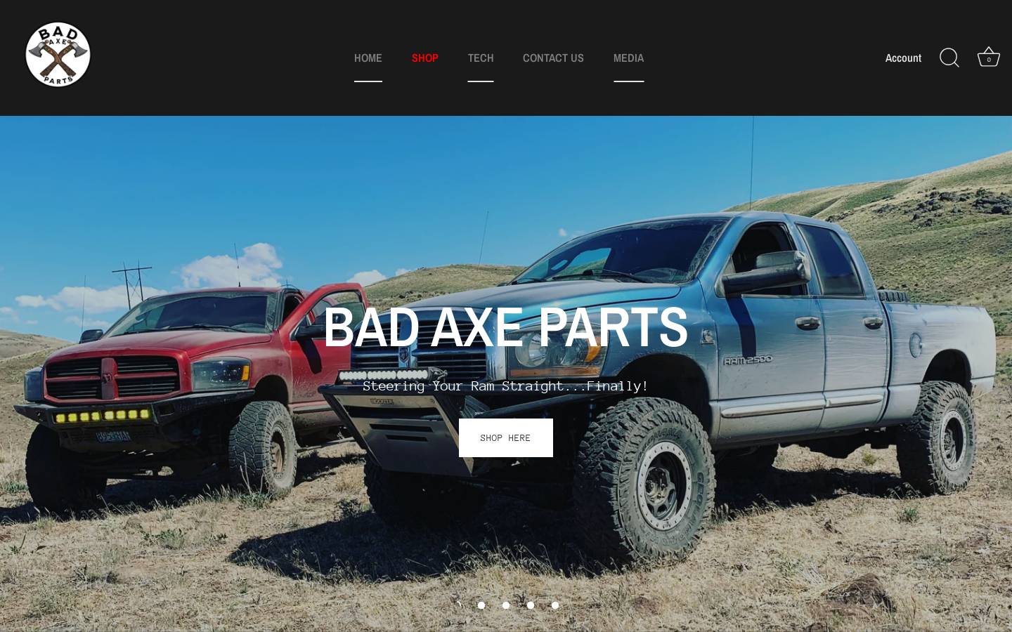 badaxeparts.com homepage screenshot