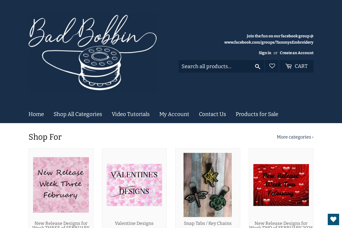 Bad Bobbin homepage screenshot