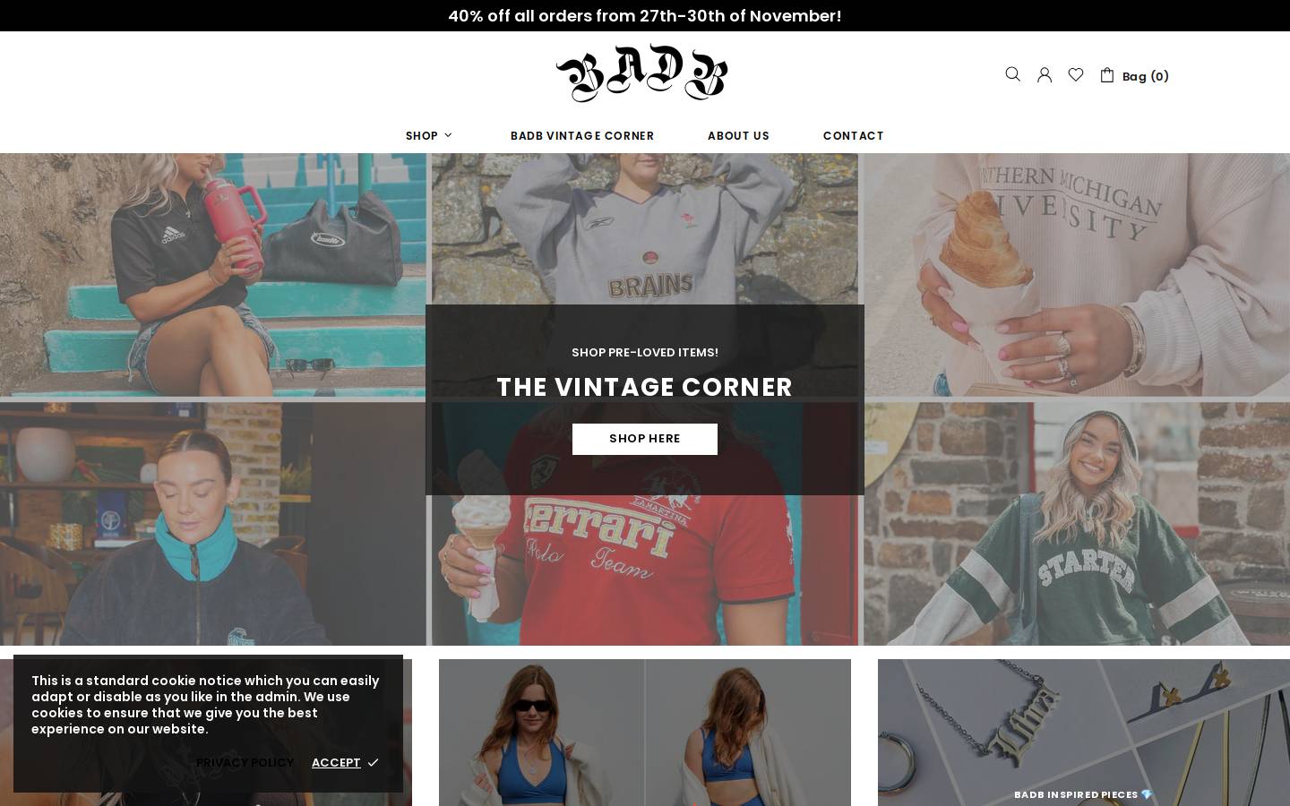 badbthelabel.com homepage screenshot