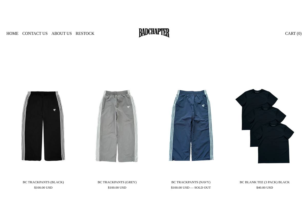 badchapter.com homepage screenshot