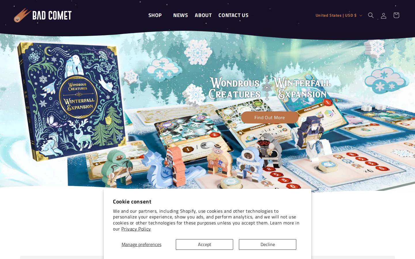 badcomet.co homepage screenshot