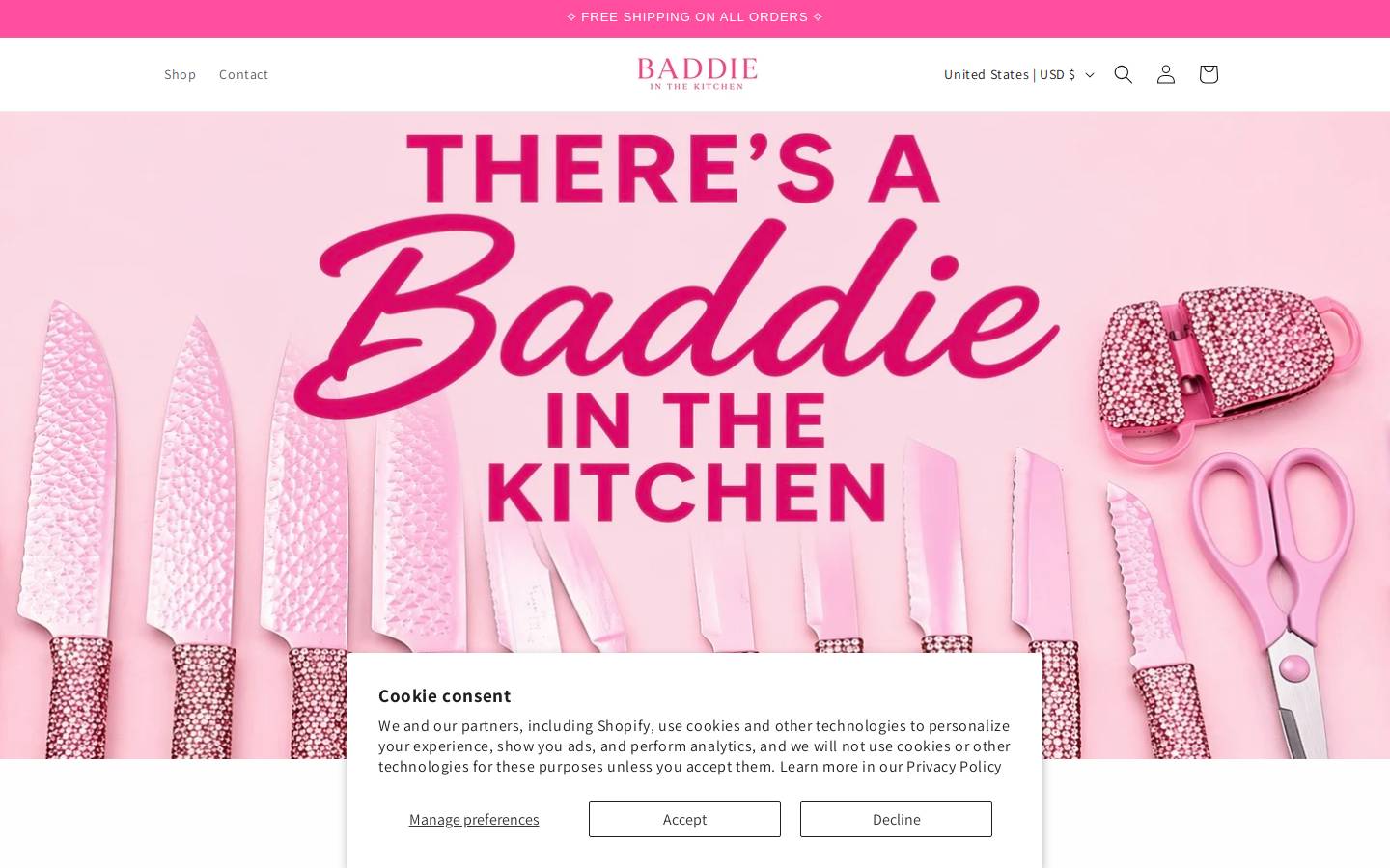 baddieinthekitchen.com homepage screenshot