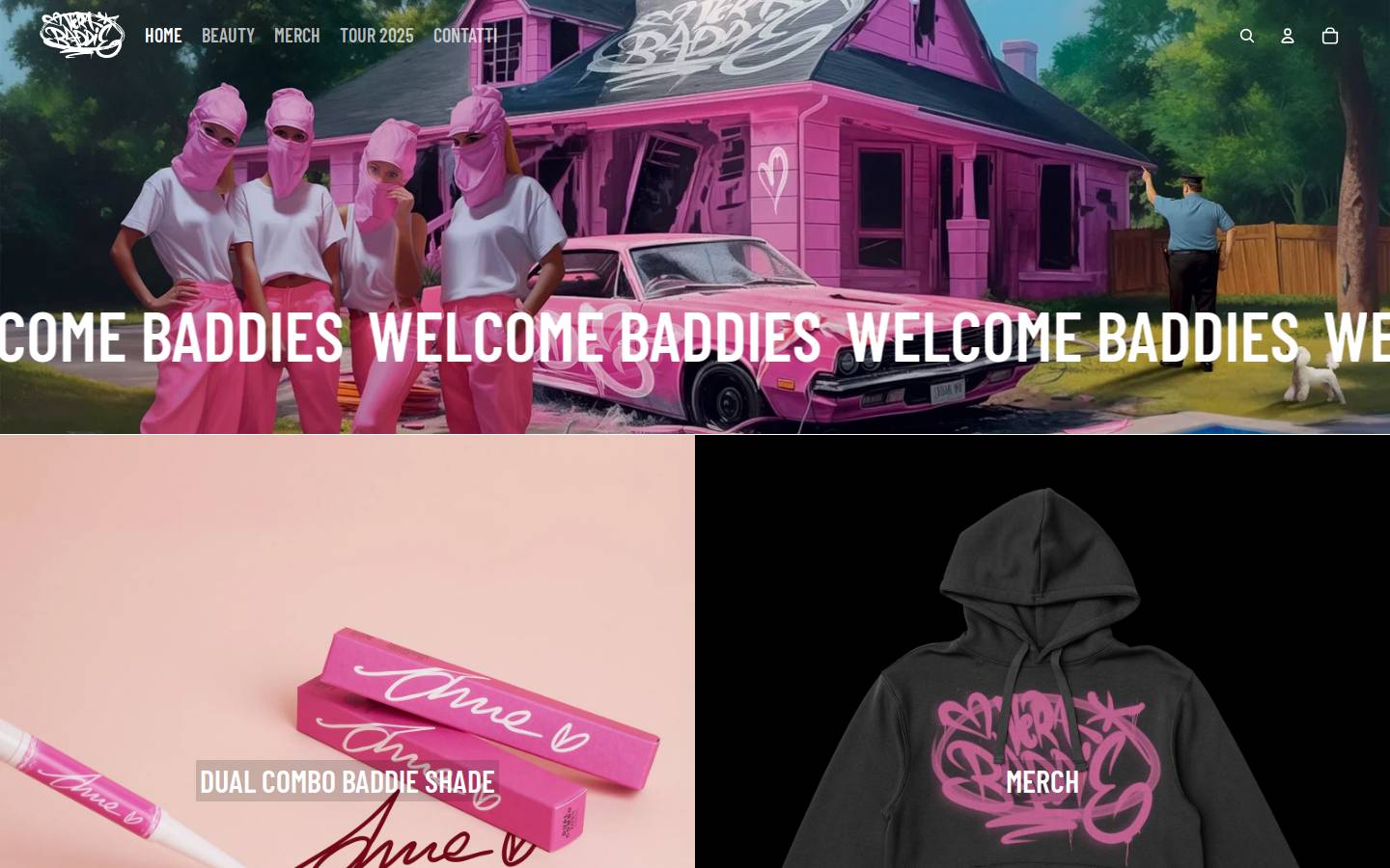 Baddieslounge homepage screenshot