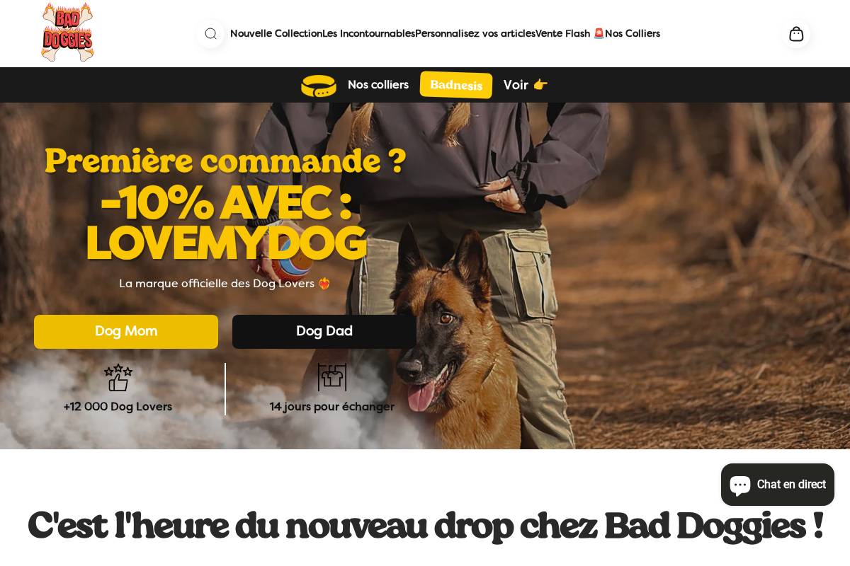 Bad Doggies homepage screenshot
