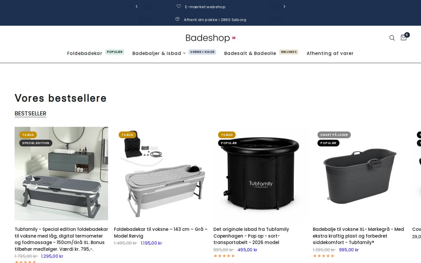 Badeshop homepage screenshot