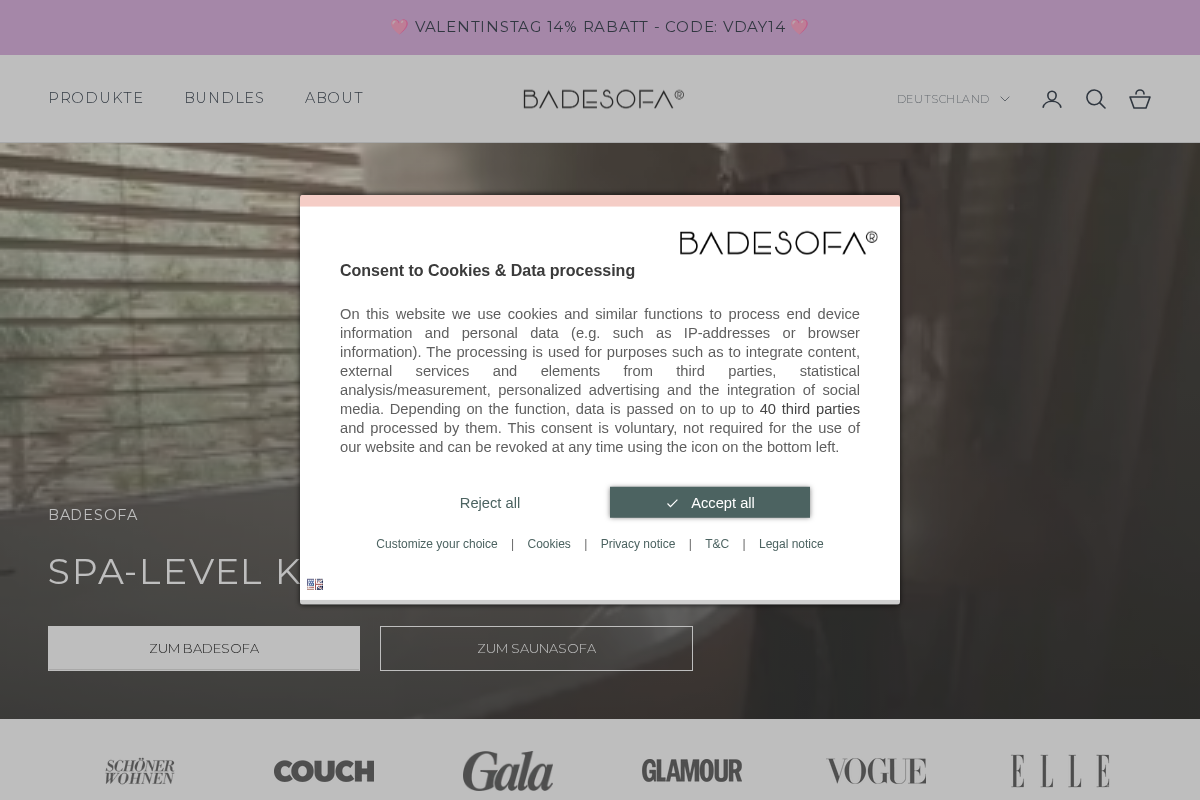 Badesofa Interior Design GmbH homepage screenshot