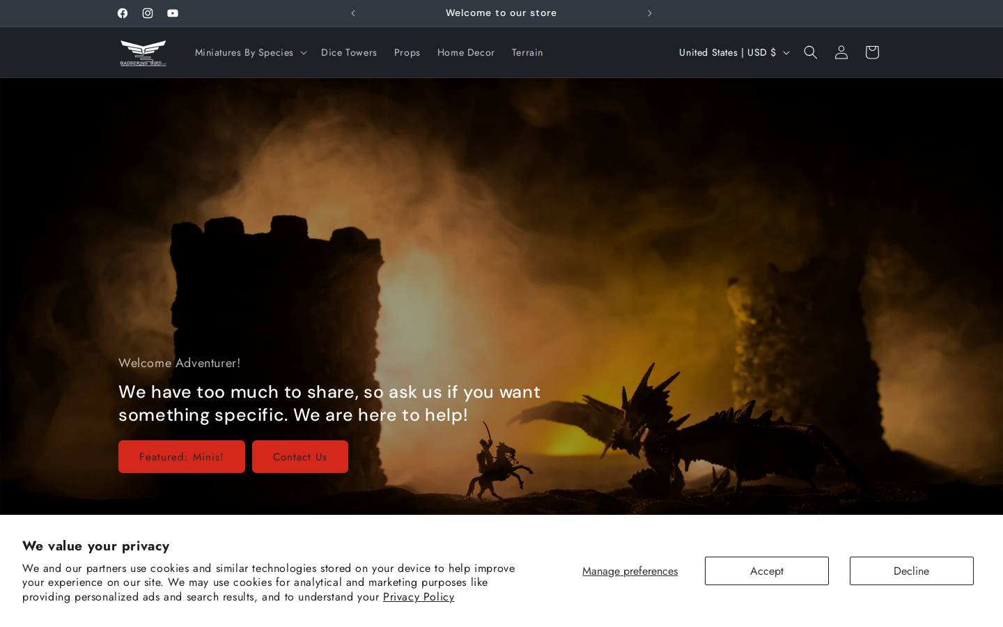 badgeringbird.com homepage screenshot