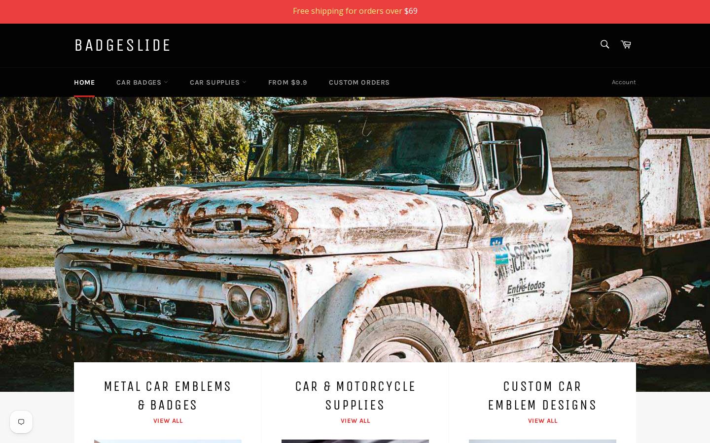 Badgeslide homepage screenshot