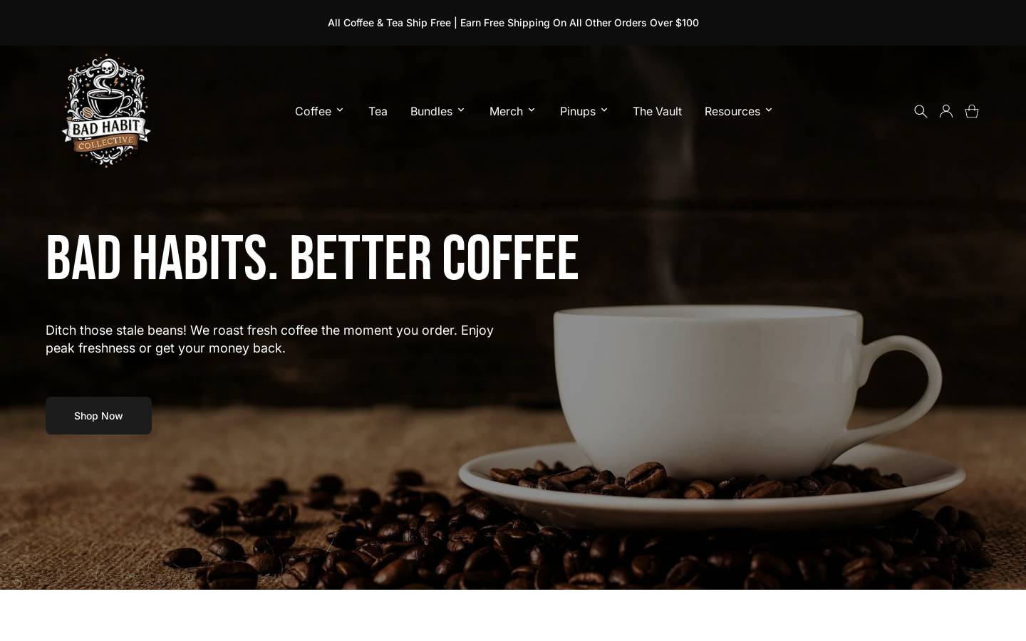 badhabitcollective.com homepage screenshot