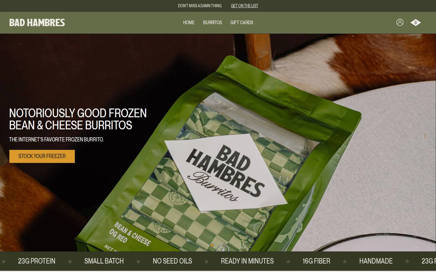 badhambres.com homepage screenshot