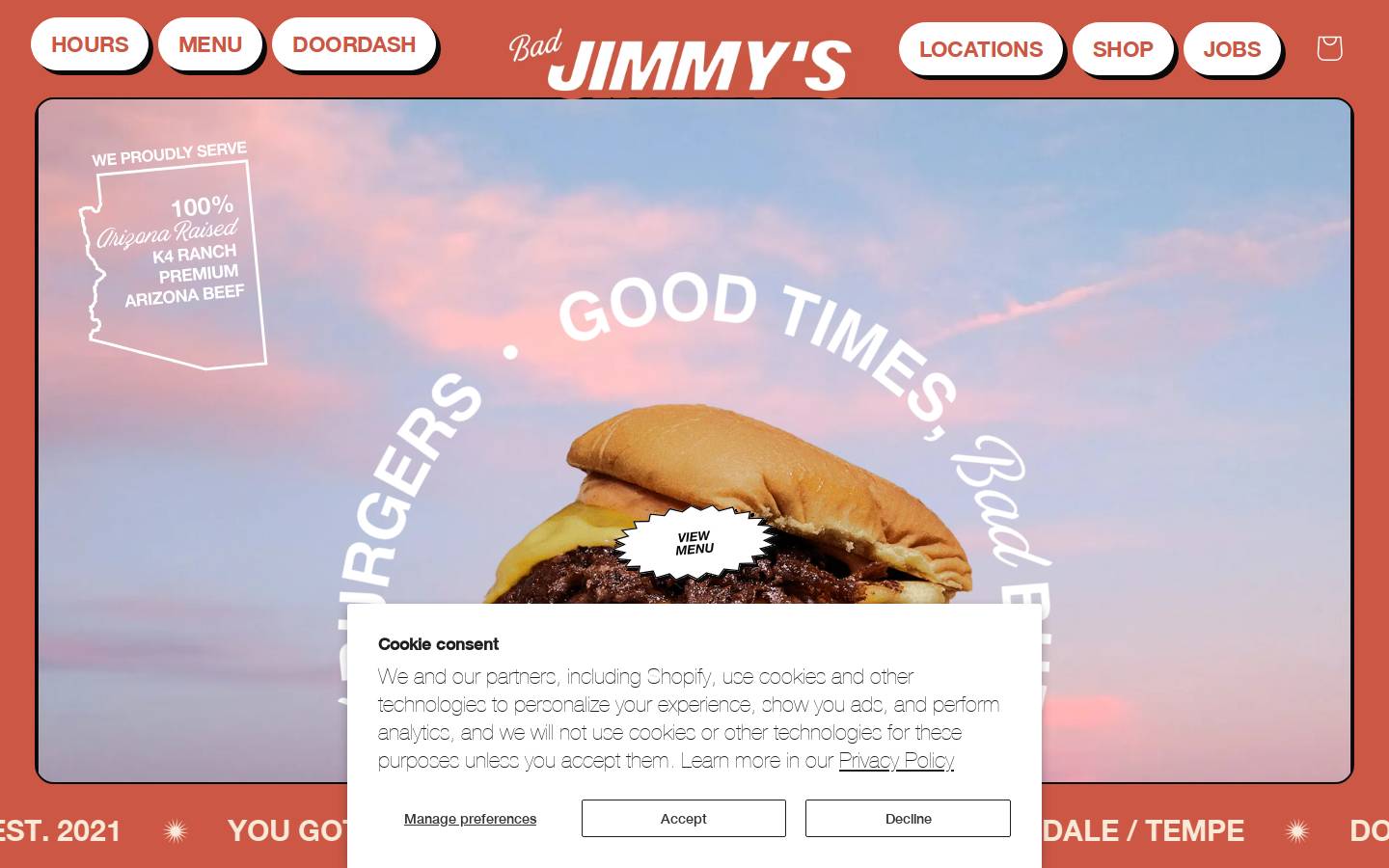 badjimmys.com homepage screenshot