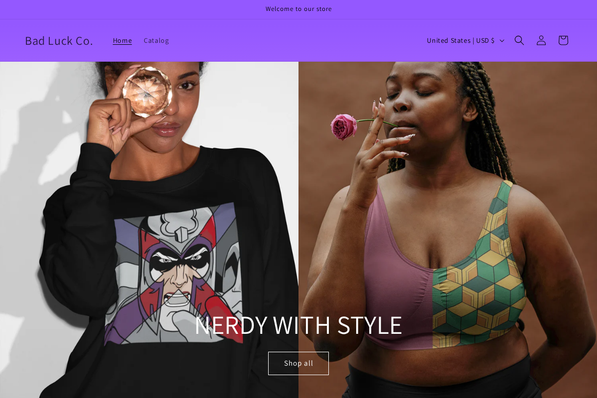 badluckco.com homepage screenshot