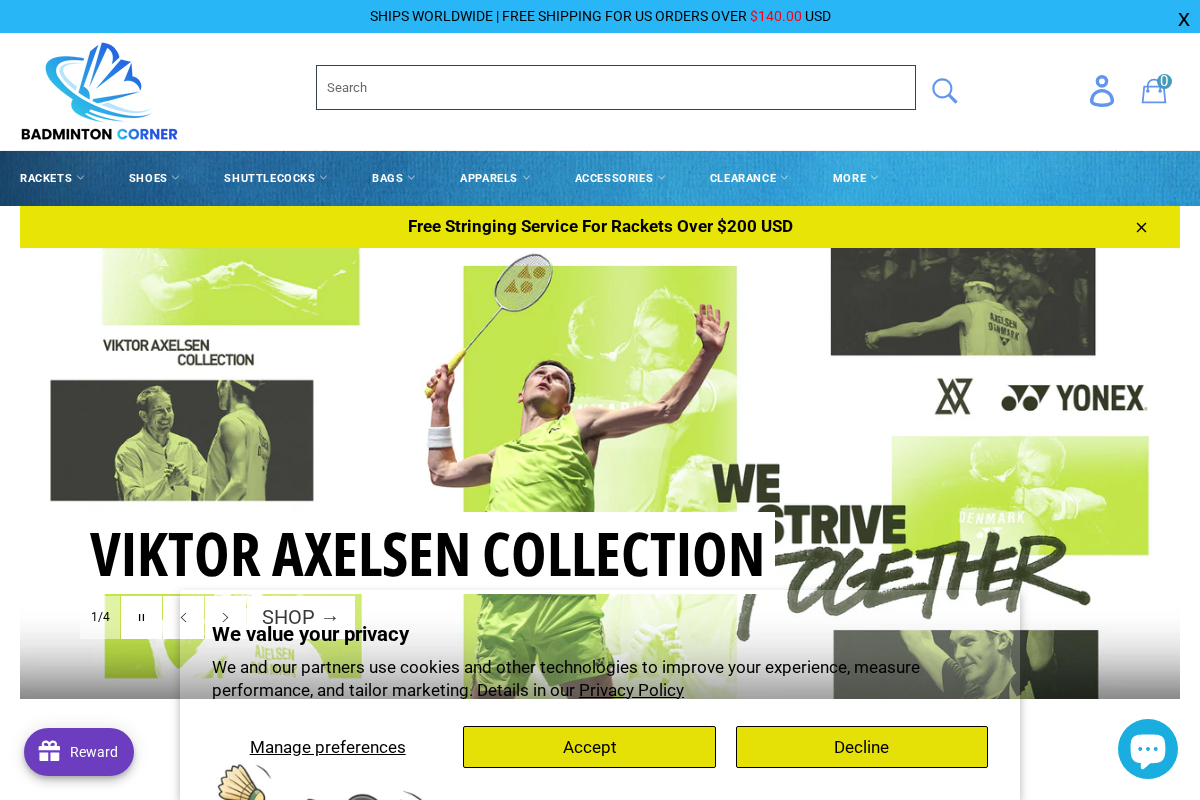 Badminton Corner homepage screenshot