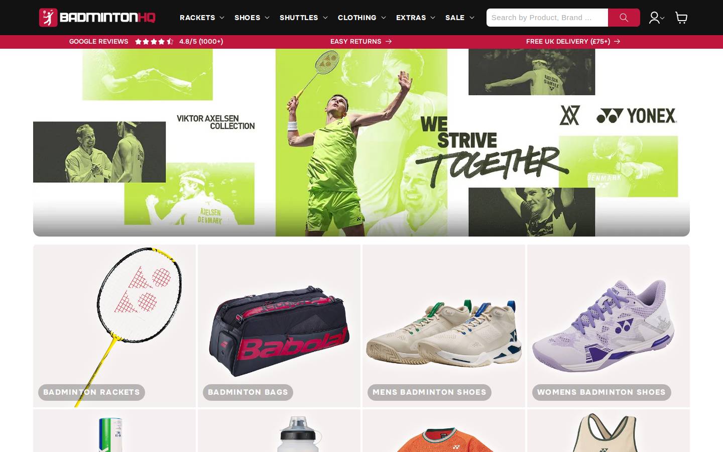 badmintonhq.com homepage screenshot