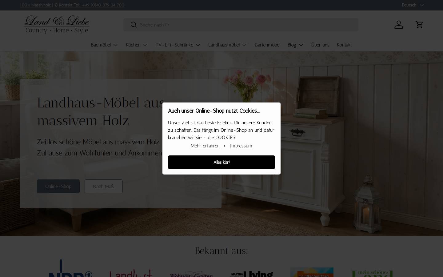 badmoebel-landhaus.com homepage screenshot