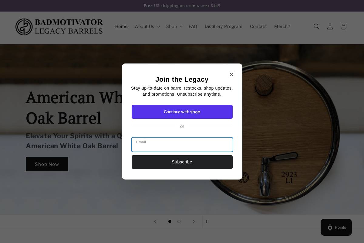 badmotivatorbarrels.com homepage screenshot