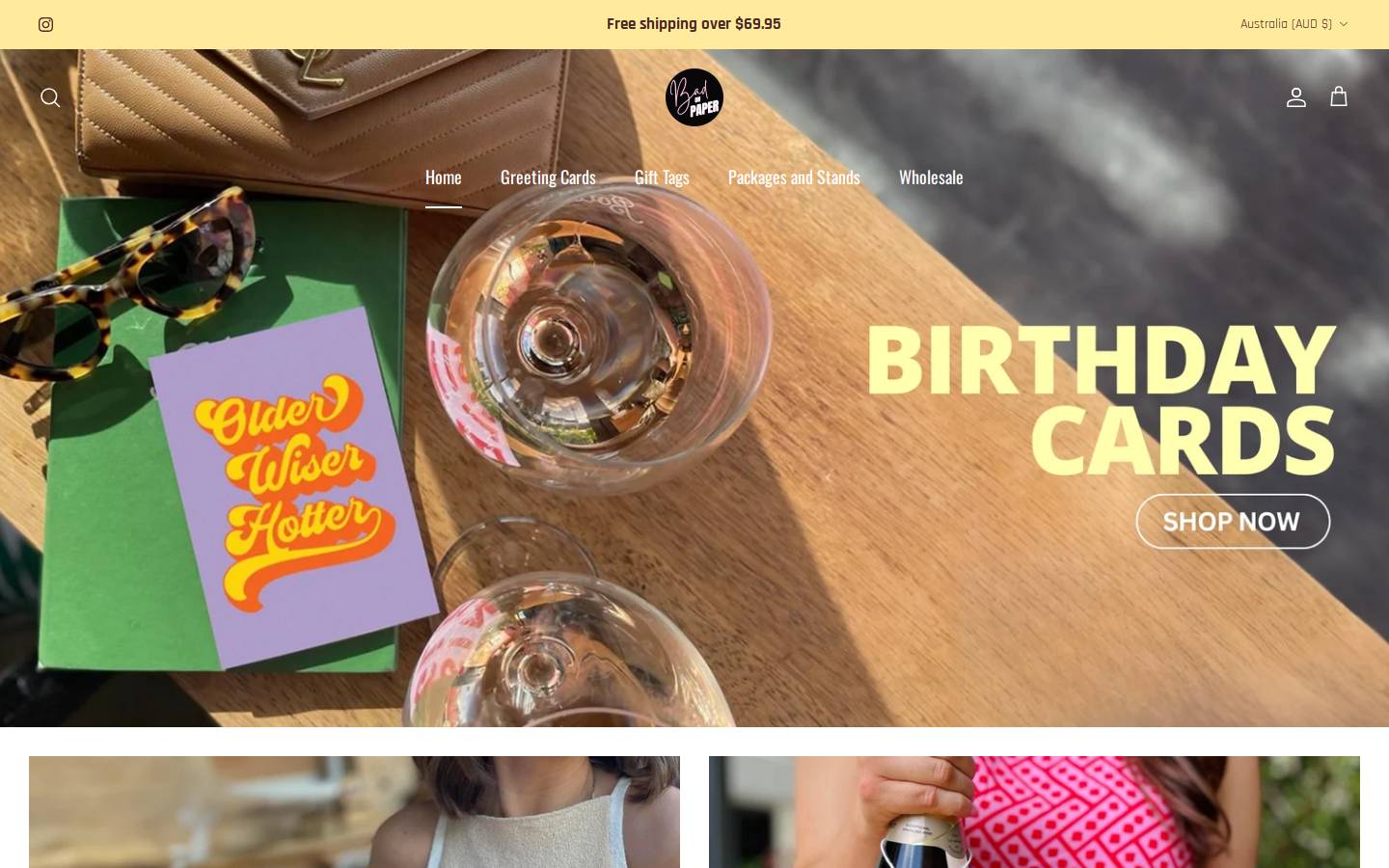 badonpaper.com.au homepage screenshot