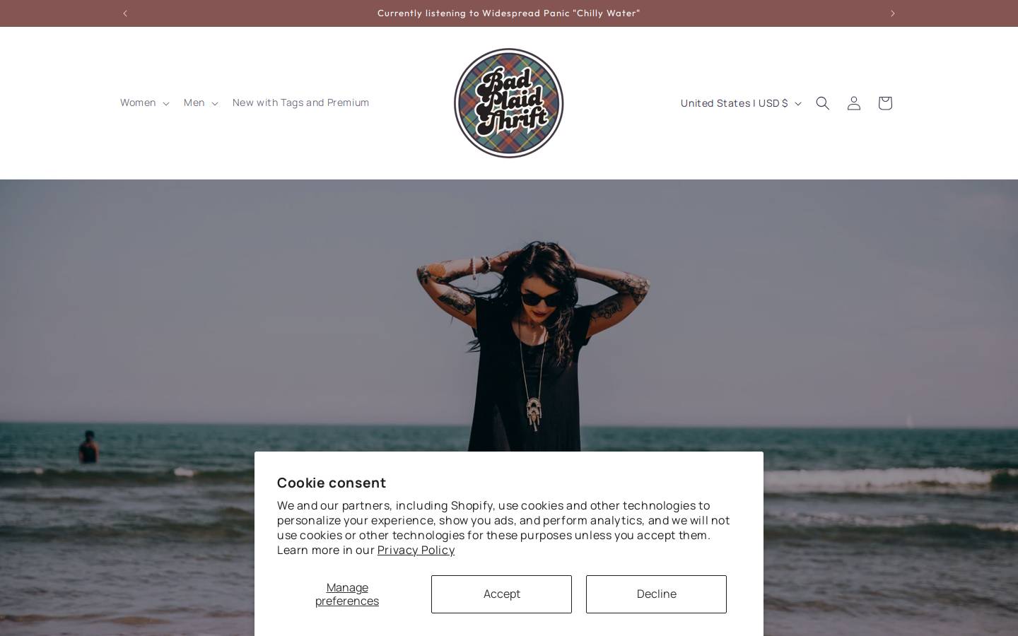 Badplaidthrift homepage screenshot