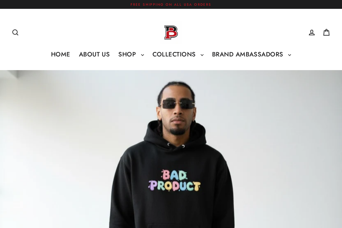 Bad Product homepage screenshot