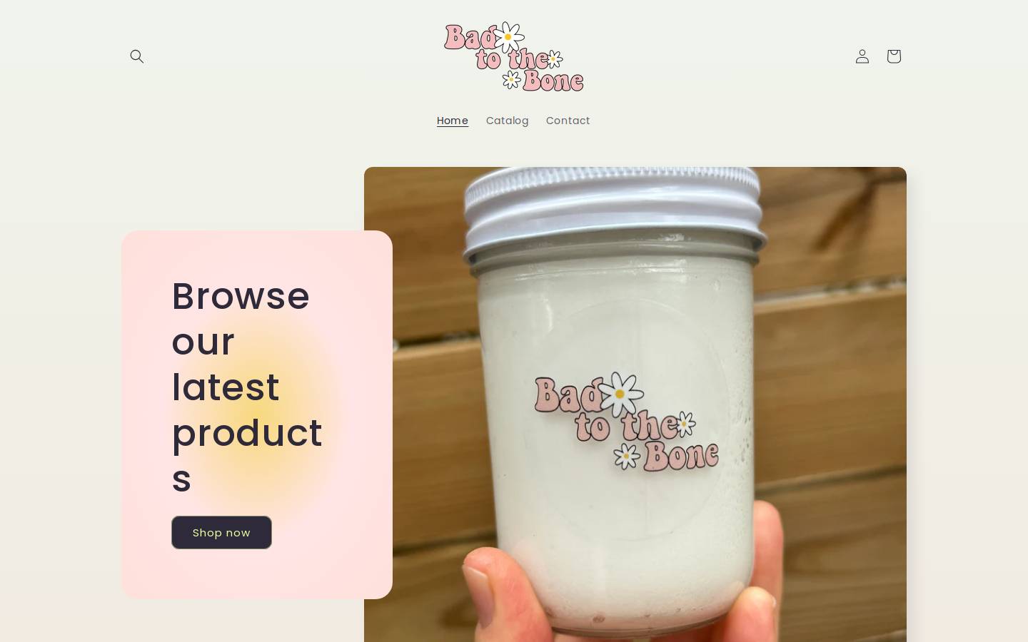 badtotheboneskincare.com homepage screenshot