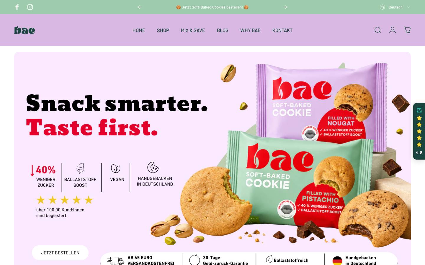 Bae Treat homepage screenshot