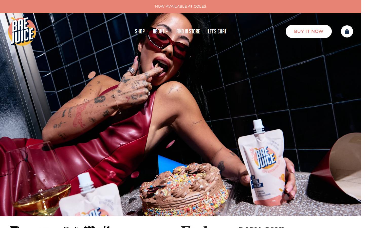 baejuiceaus.com.au homepage screenshot