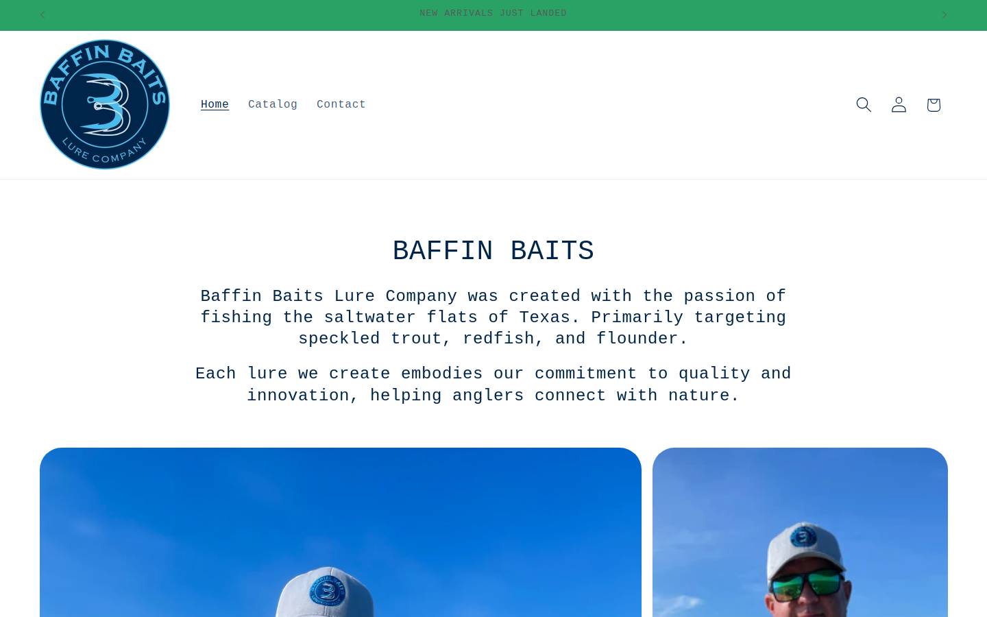 baffinbaits.com homepage screenshot