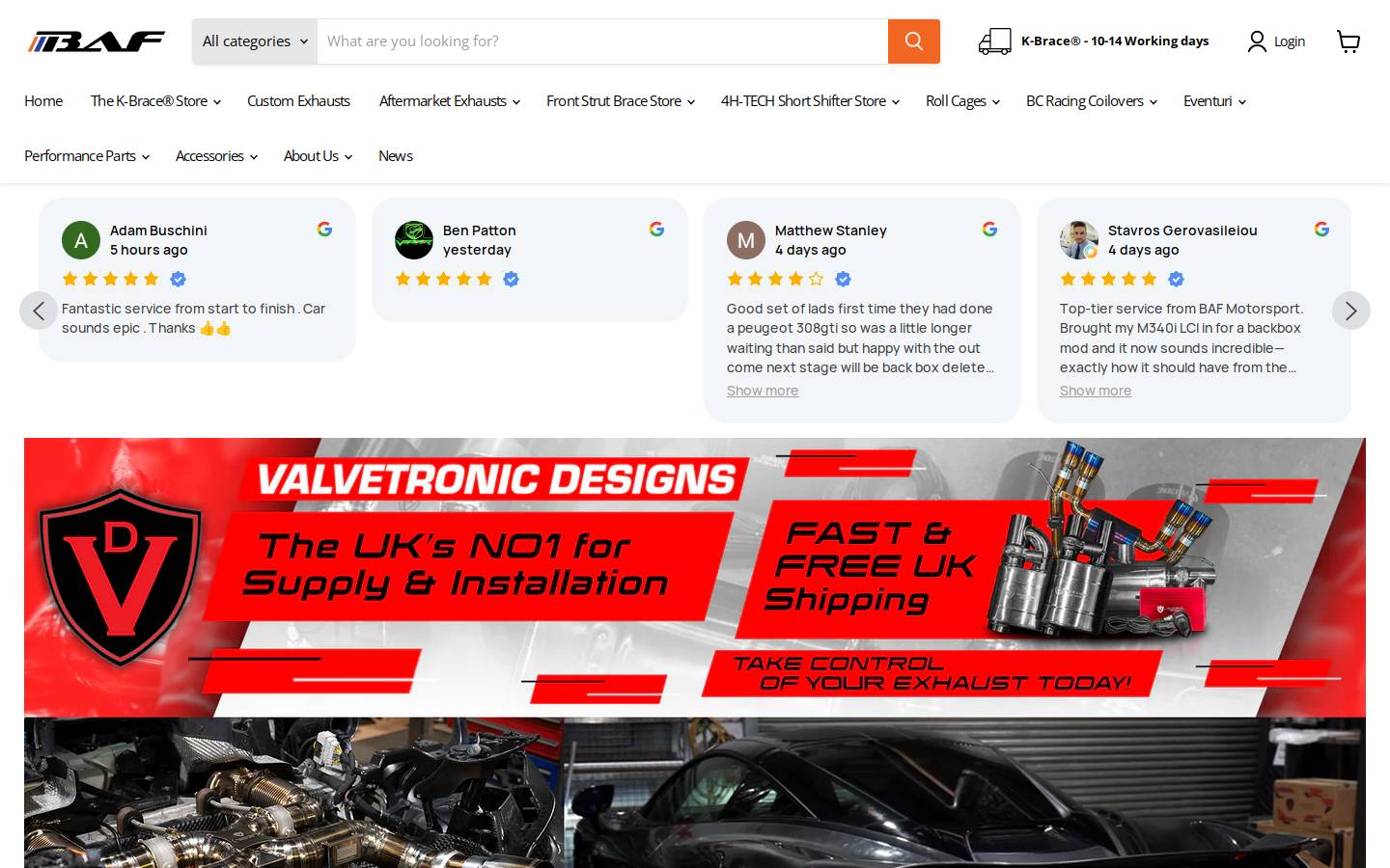 bafmotorsport.com homepage screenshot