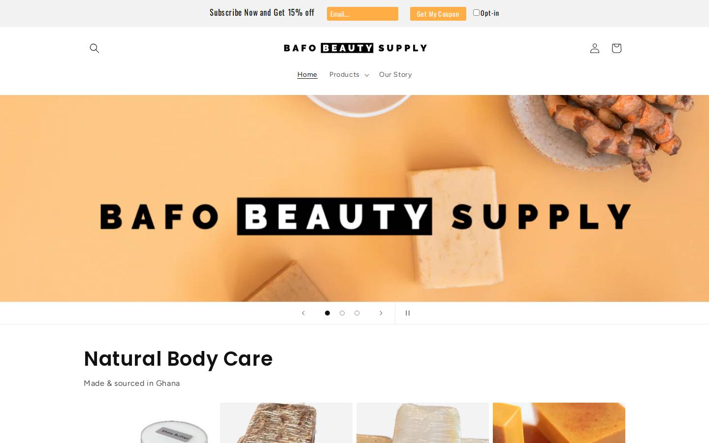 bafobeautysupply.com homepage screenshot