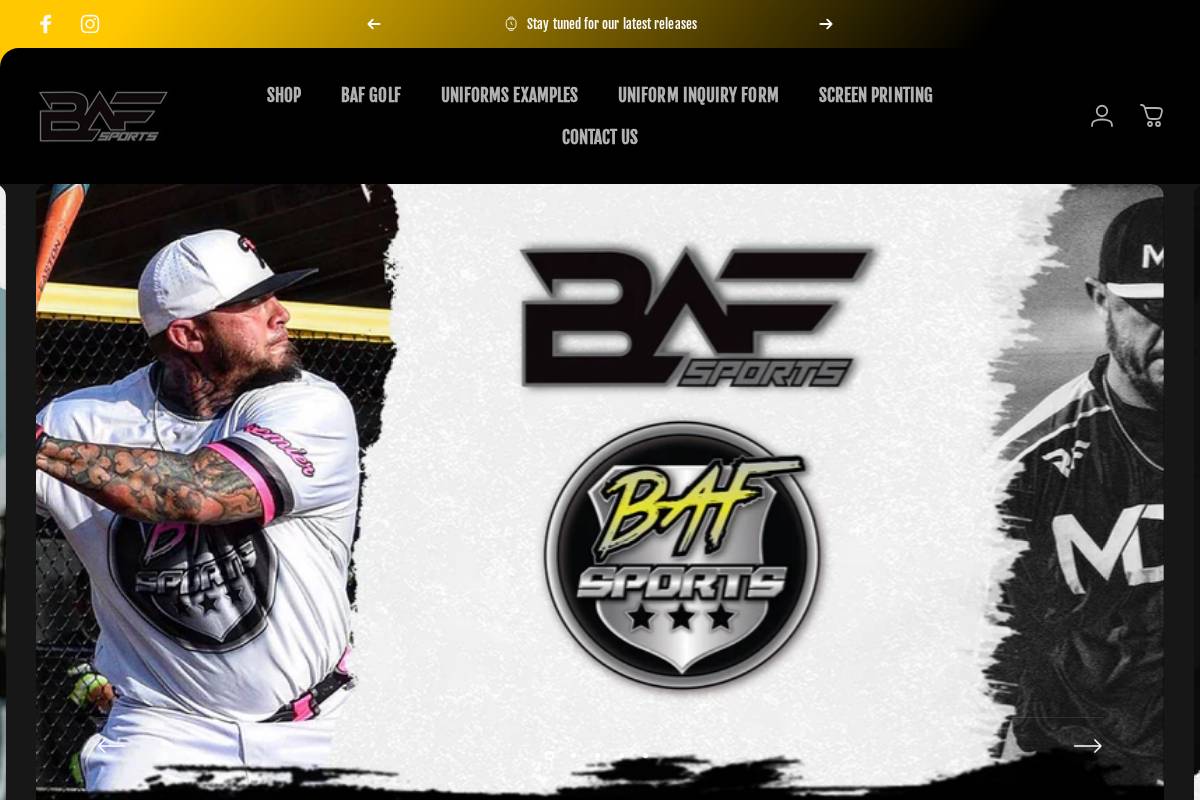 bafsports.com homepage screenshot