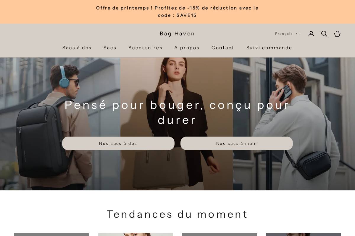 bag-haven.com homepage screenshot