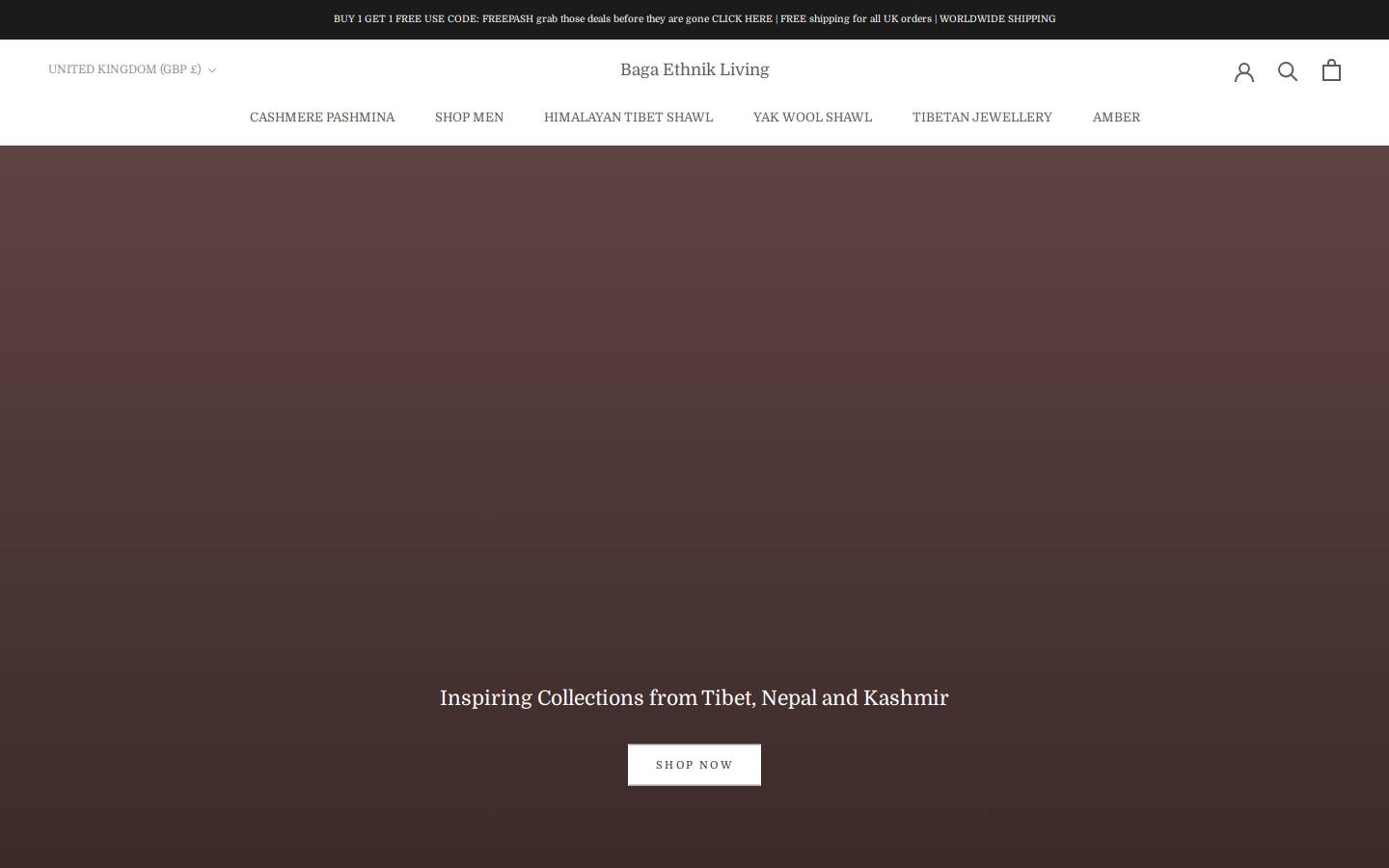 bagaethnikliving.com homepage screenshot