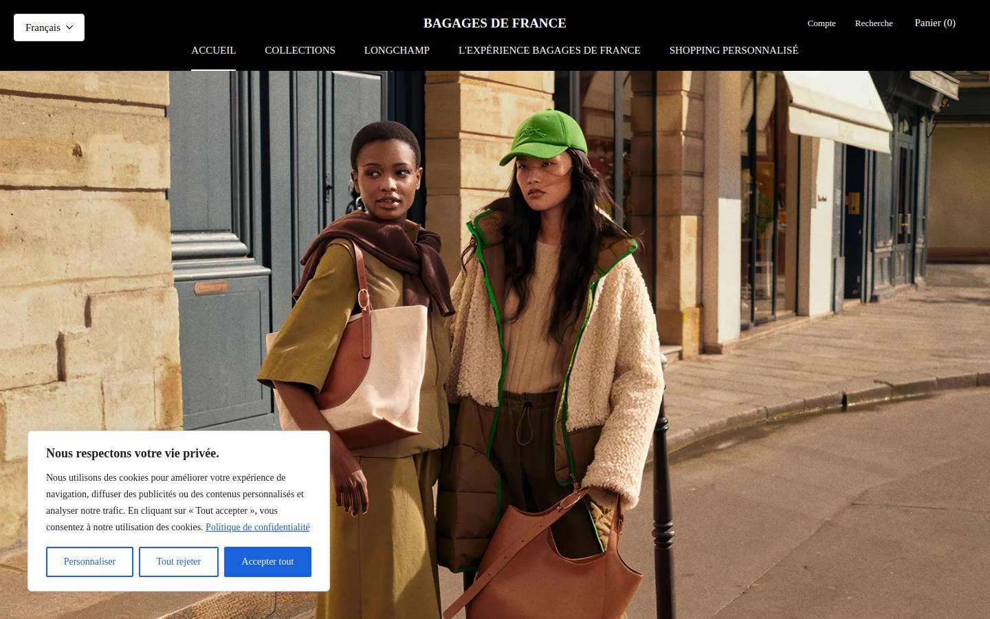 bagagesdefrance.com homepage screenshot