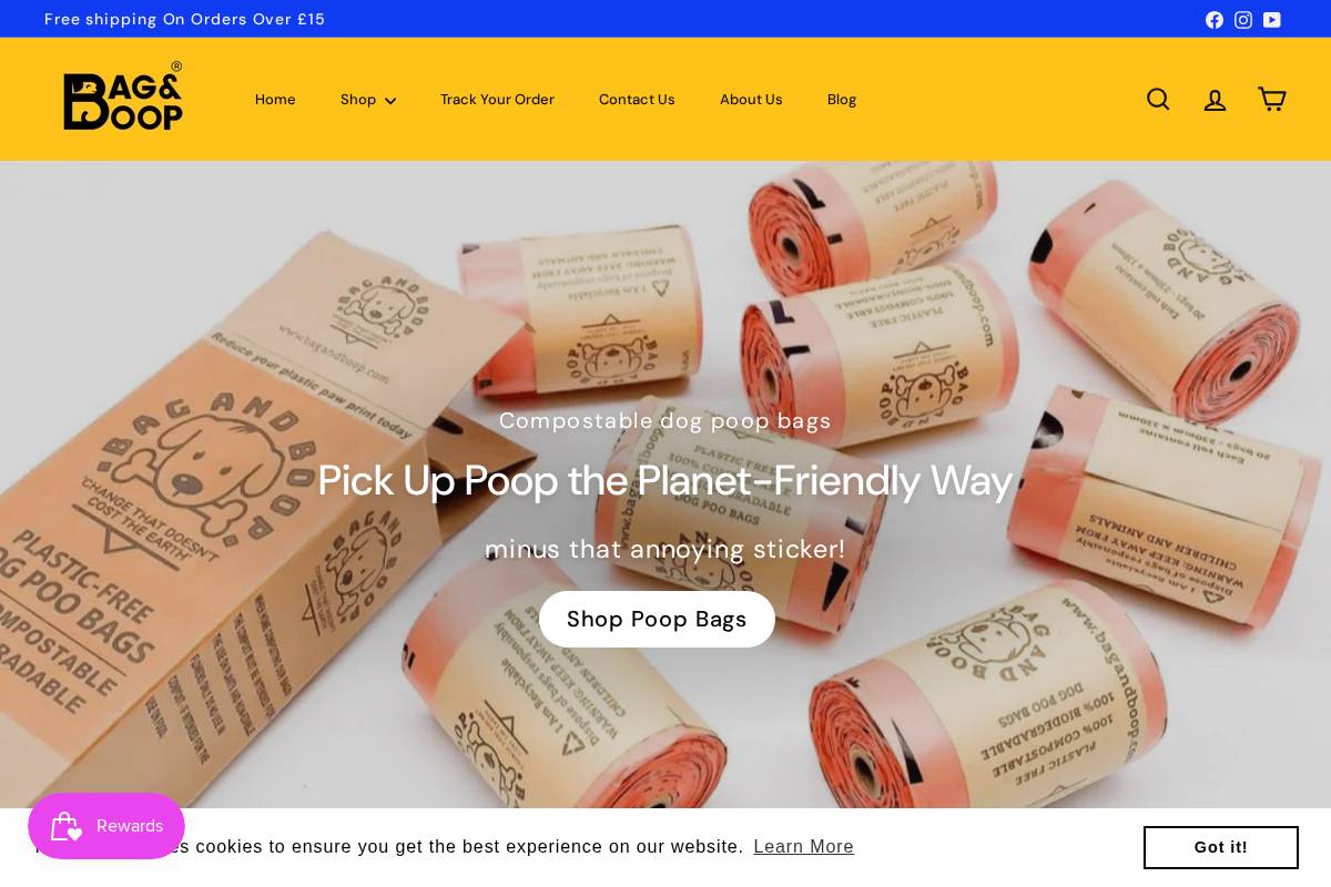 Bag And Boop homepage screenshot