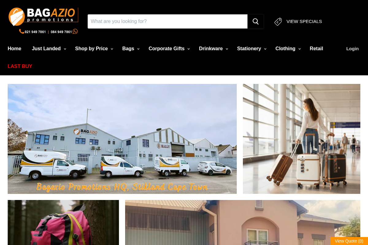 Bagazio Promotions homepage screenshot