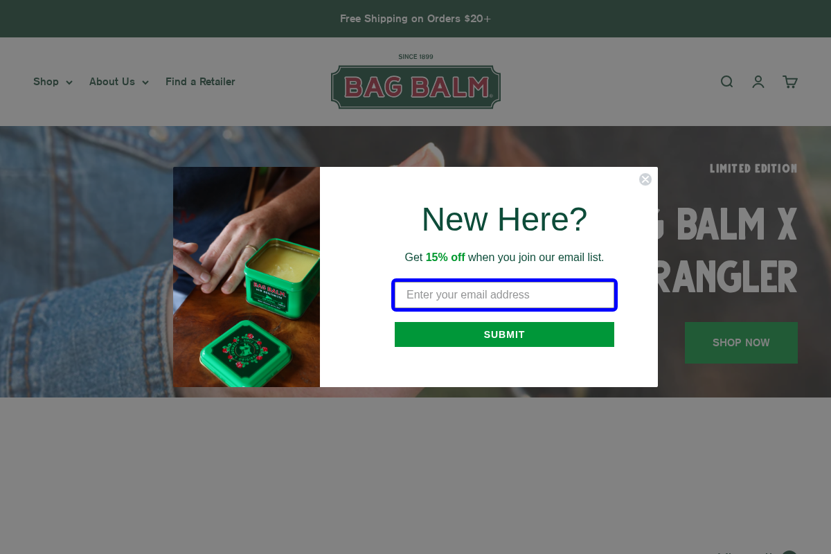bagbalm.com homepage screenshot
