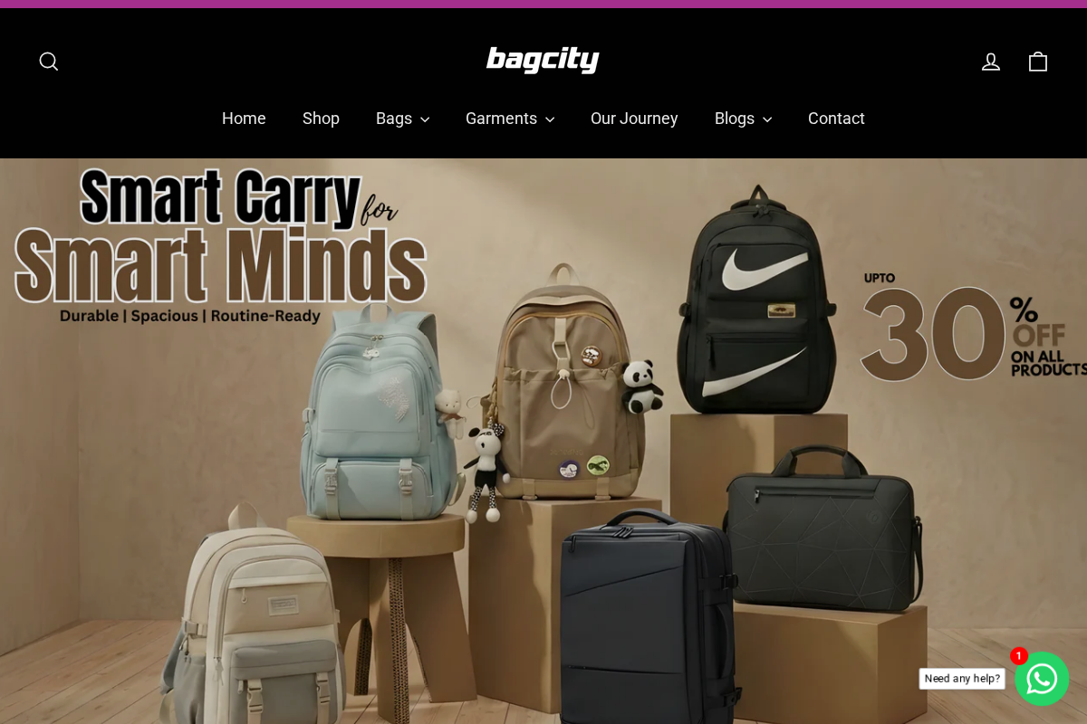 Bag City homepage screenshot