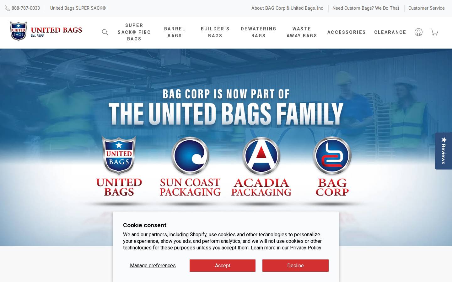 bagcorp.com homepage screenshot