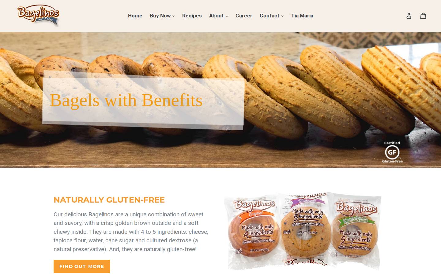 bagelinos.us homepage screenshot