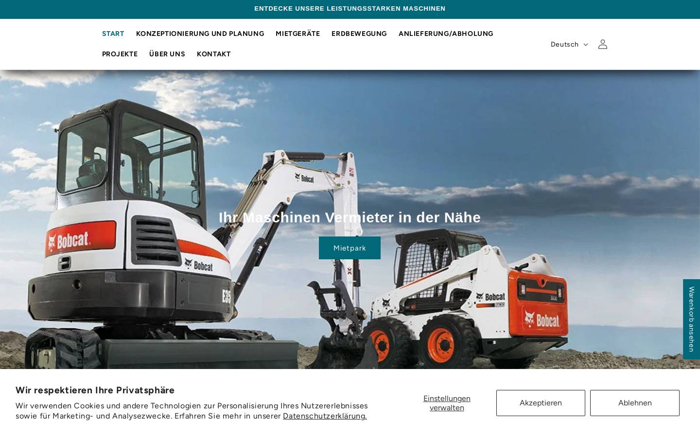 baggerbrate.de homepage screenshot