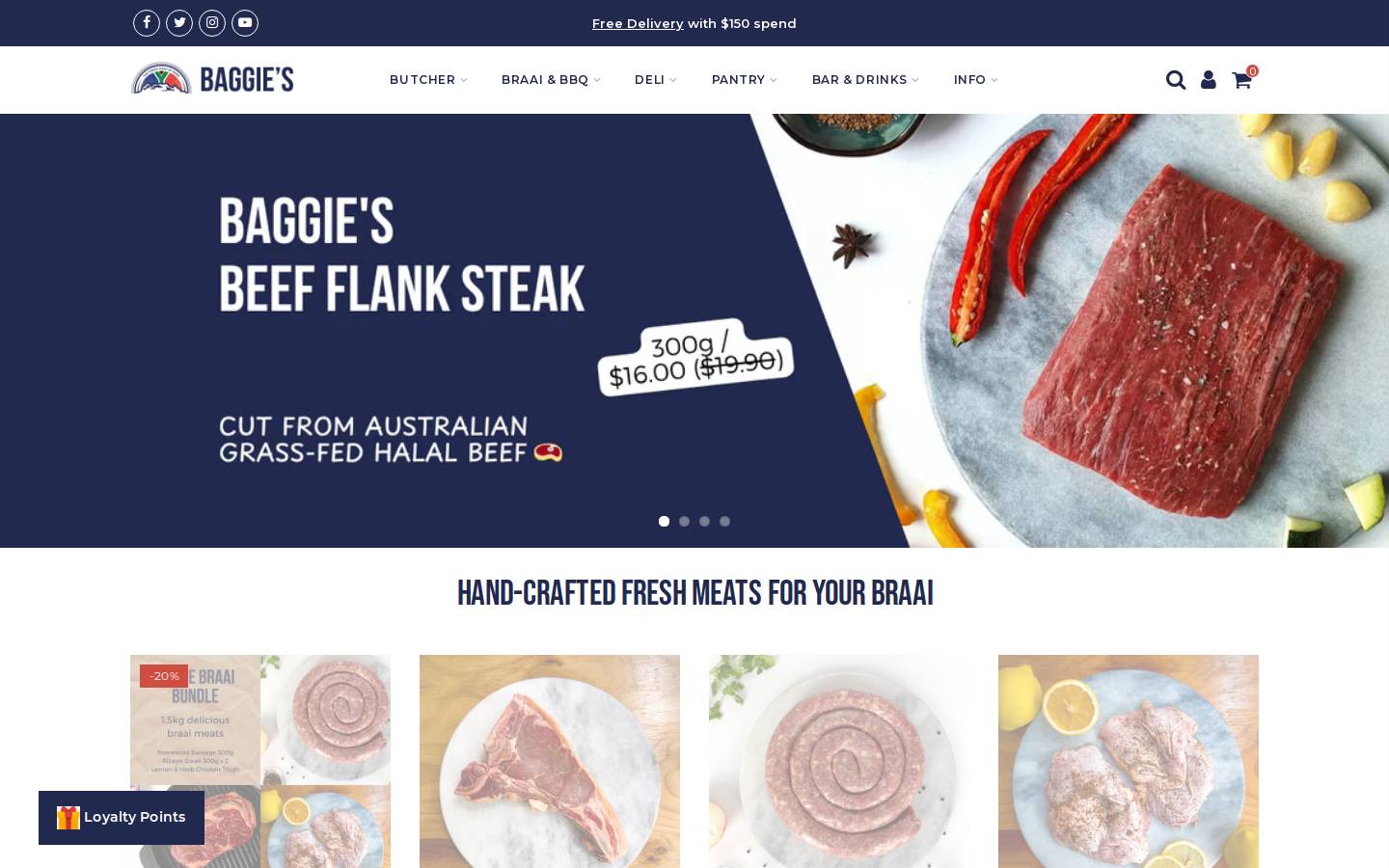 baggiesbiltong.com homepage screenshot